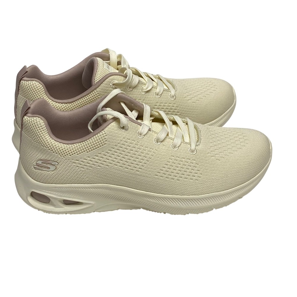 Skechers Sport Squad Air Creamโ Mauve Mesh Lace Up Sneakers Womens Shoes 8 NEW